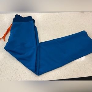 Figs Blue Pants with Orange Accent